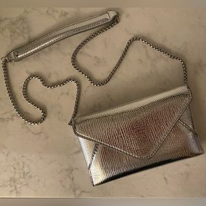 Zara silver envelope purse.